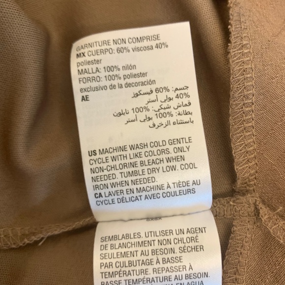 Mocha mousse gauze Sleeveless Embroidered lace yoke handkerchief hem boho dress - Picture 14 of 14